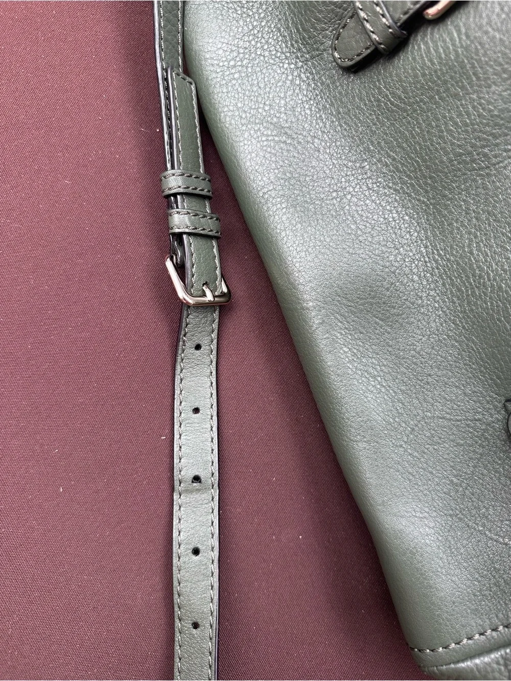 kate spade Olive Green Leather Satchel with Gold-Tone Hardware